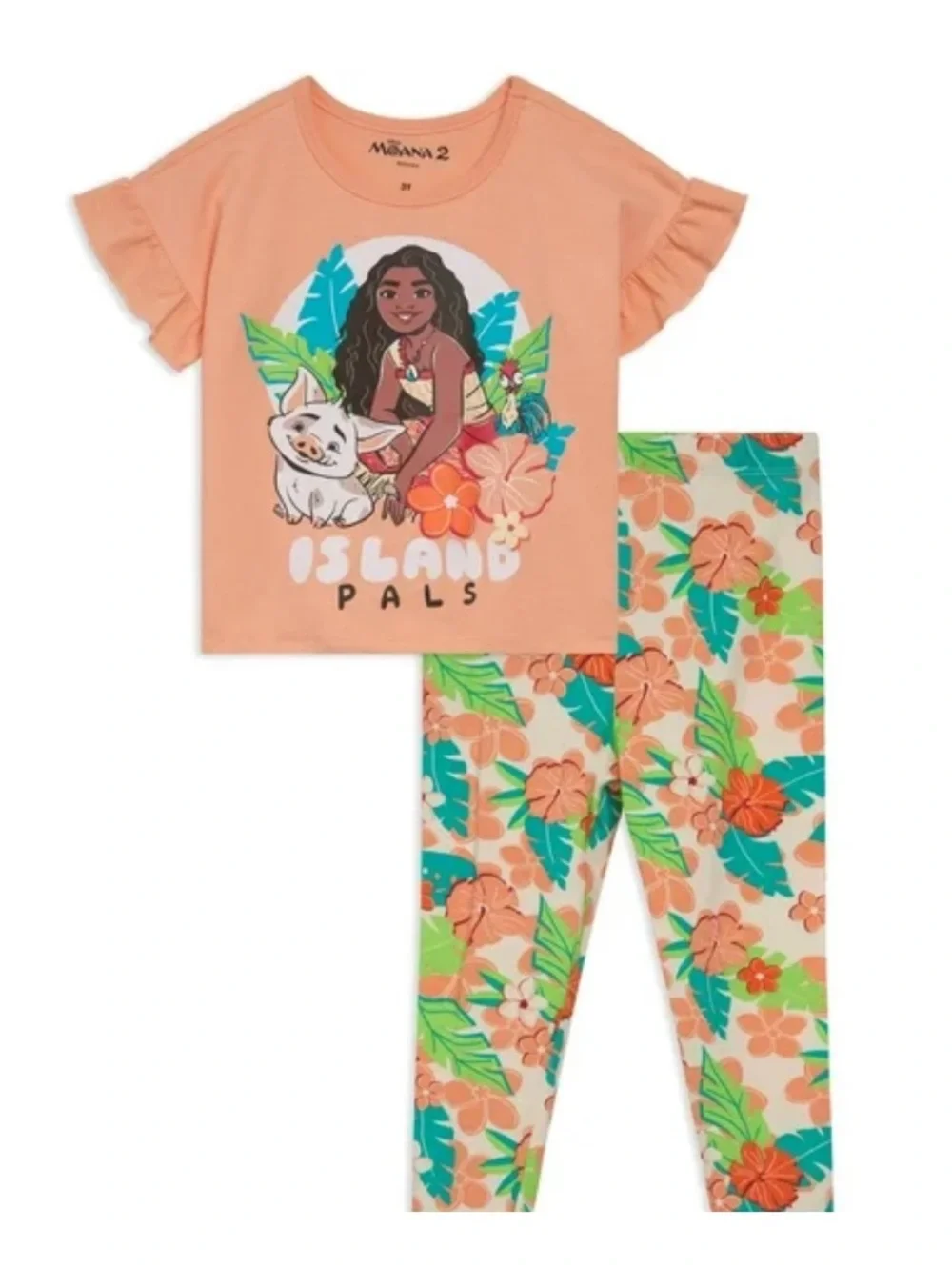 Disney Moana 2 Girls Peach 'Island Pals' Matching Set